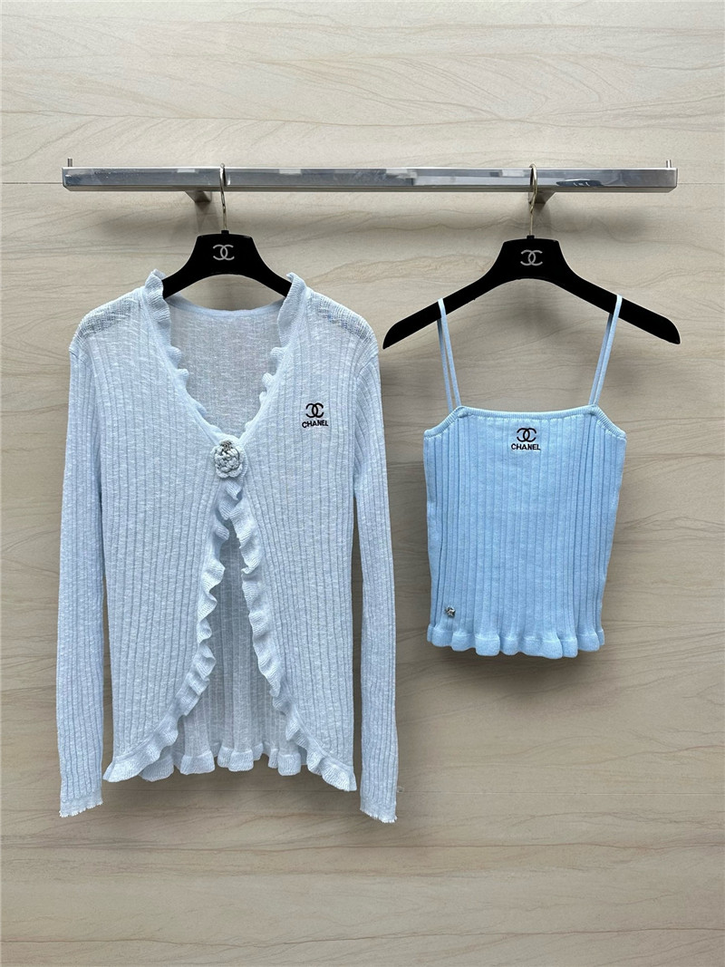 Ch**el knitted cardigan + vest set replica clothes