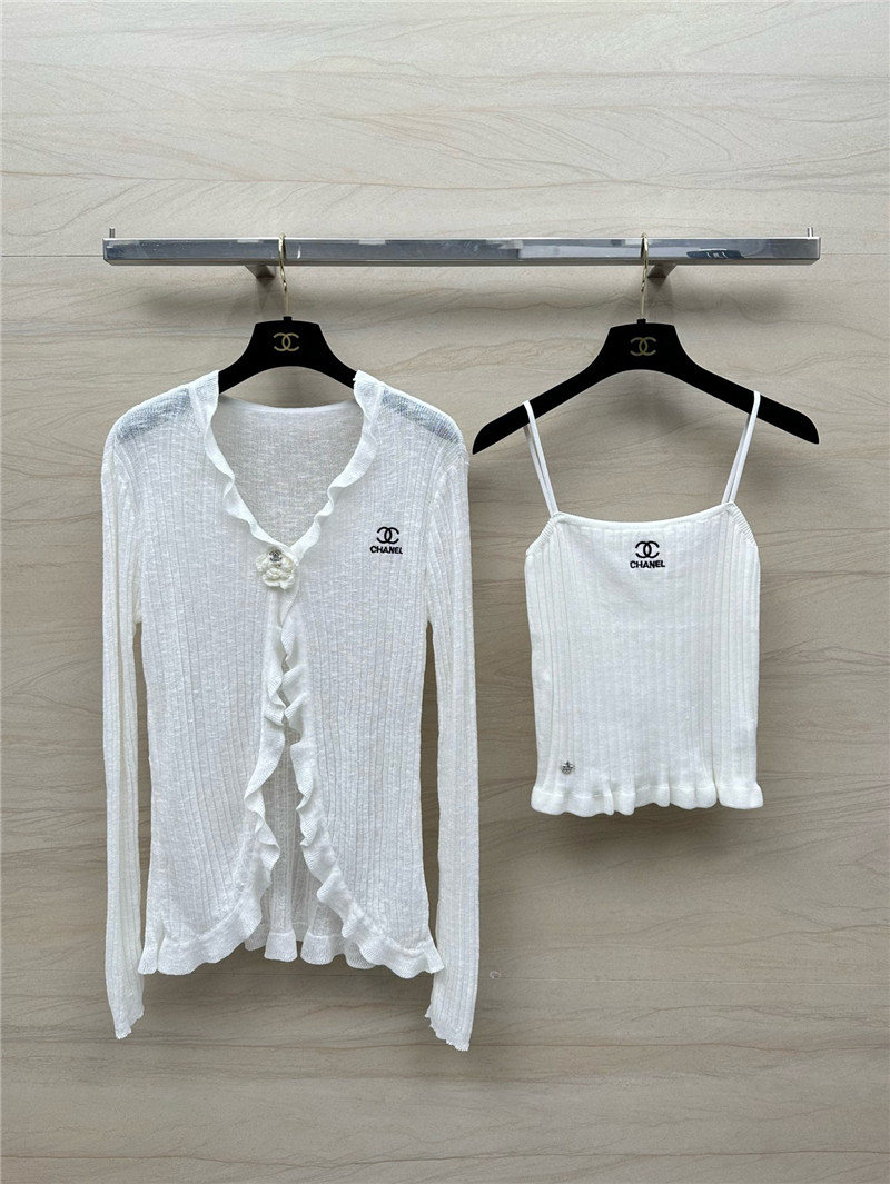 Ch**el knitted cardigan + vest set replica clothes