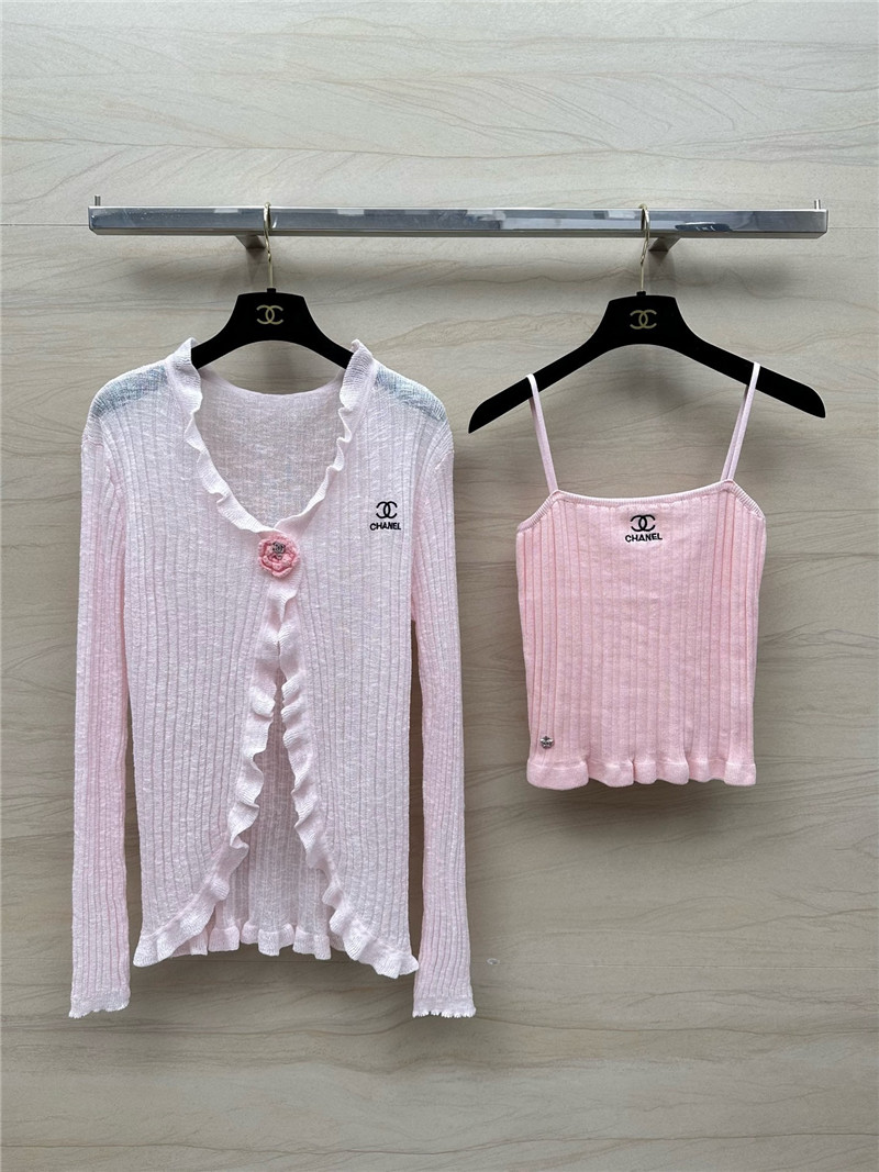 Ch**el knitted cardigan + vest set replica clothes