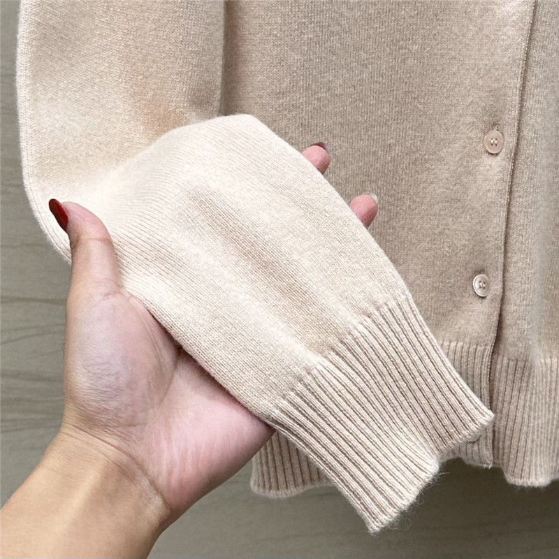 Miu Miu Logo Knit Cardigan in Beige