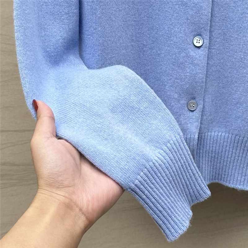 Miu Miu Logo Knit Cardigan Blue