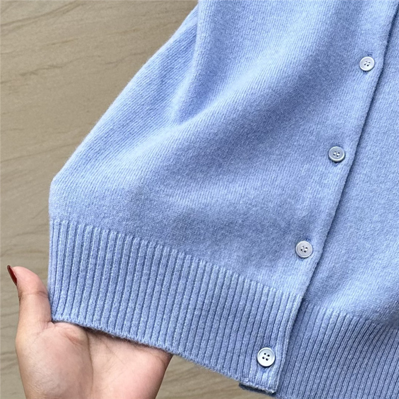 Miu Miu Logo Knit Cardigan Blue