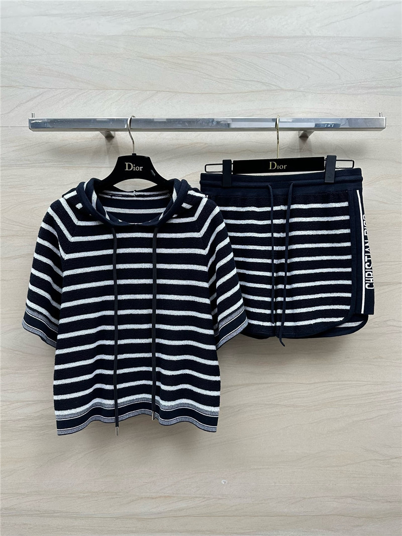 D10r knitted hooded top + shorts set replica clothing sites