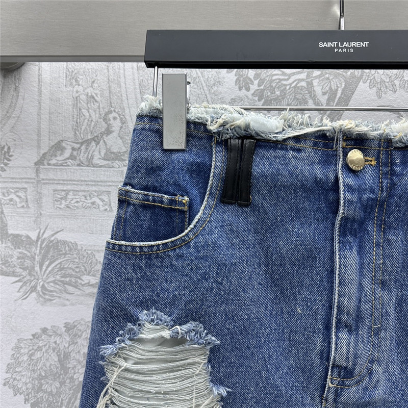 F**di leather patchwork denim skirt replica d&g clothing