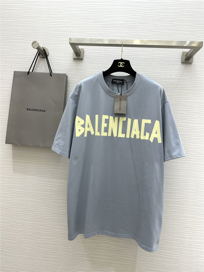 Ba1en*iaga tape haze blue short sleeve t-shirt replica clothes