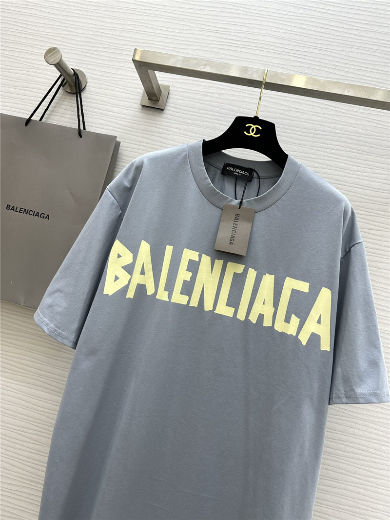 Ba1en*iaga tape haze blue short sleeve t-shirt replica clothes