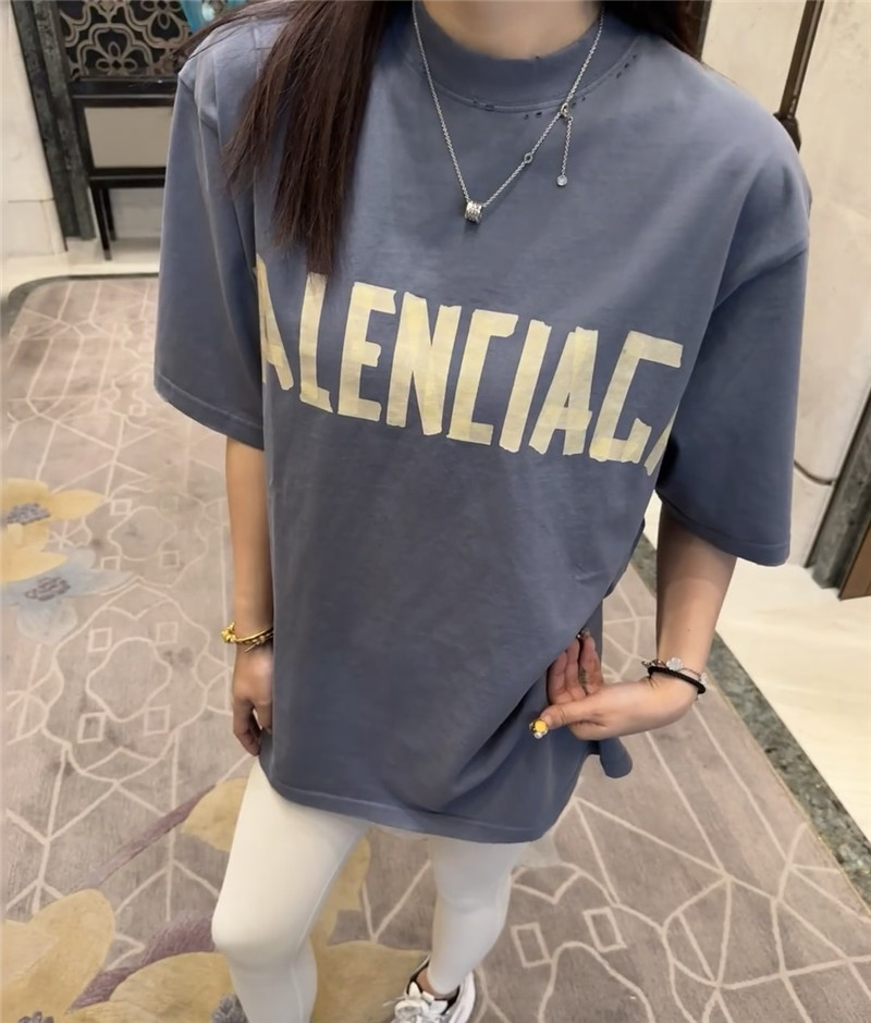 Ba1en*iaga tape haze blue short sleeve t-shirt replica clothes