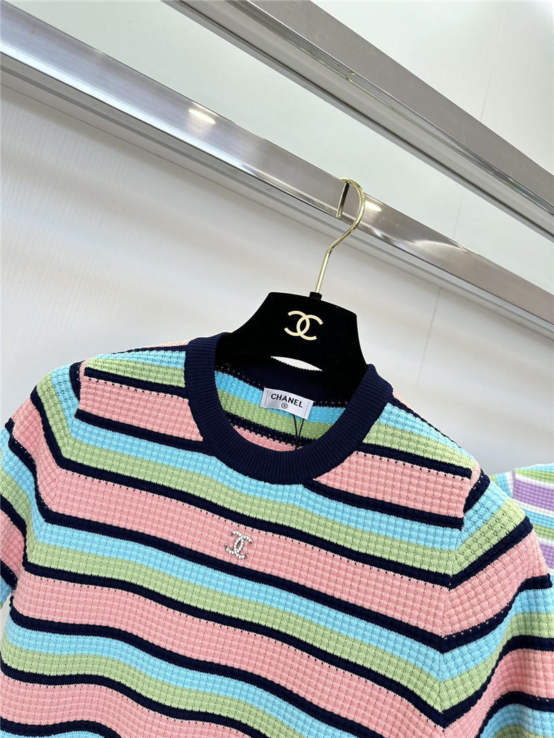 Ch**el crew neck short sleeve sweater replica d&g clothing