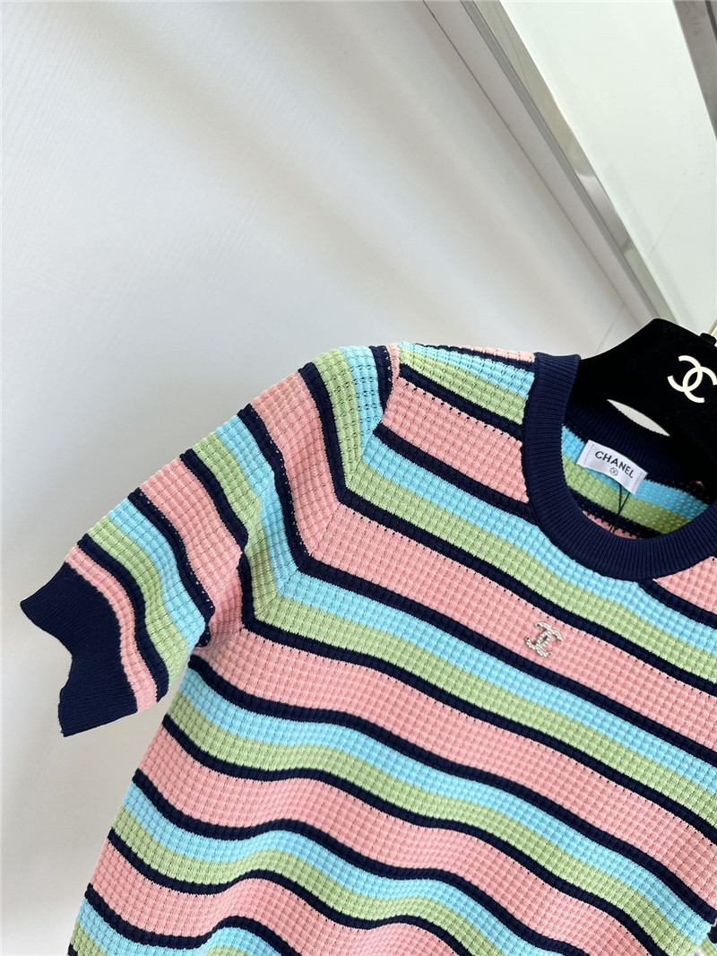 Ch**el crew neck short sleeve sweater replica d&g clothing