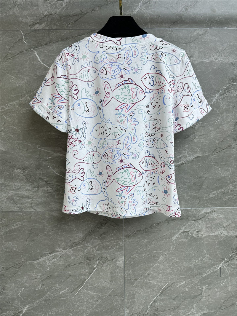 Ch**el painted print t-shirt replica designer clothing websites