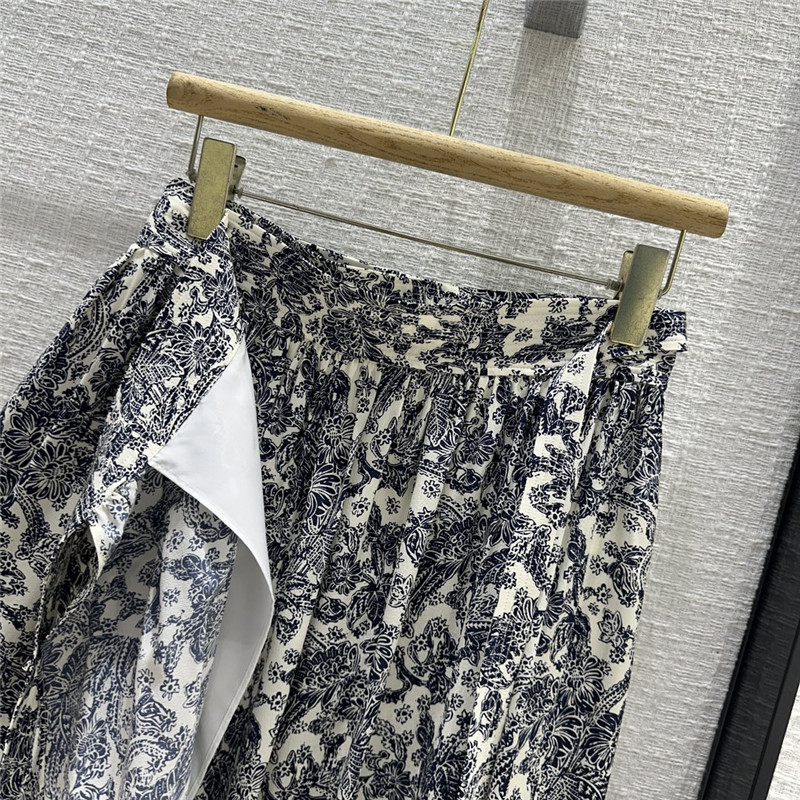 L0r0 P1ana oil painting flower silk lace long skirt replica clothing