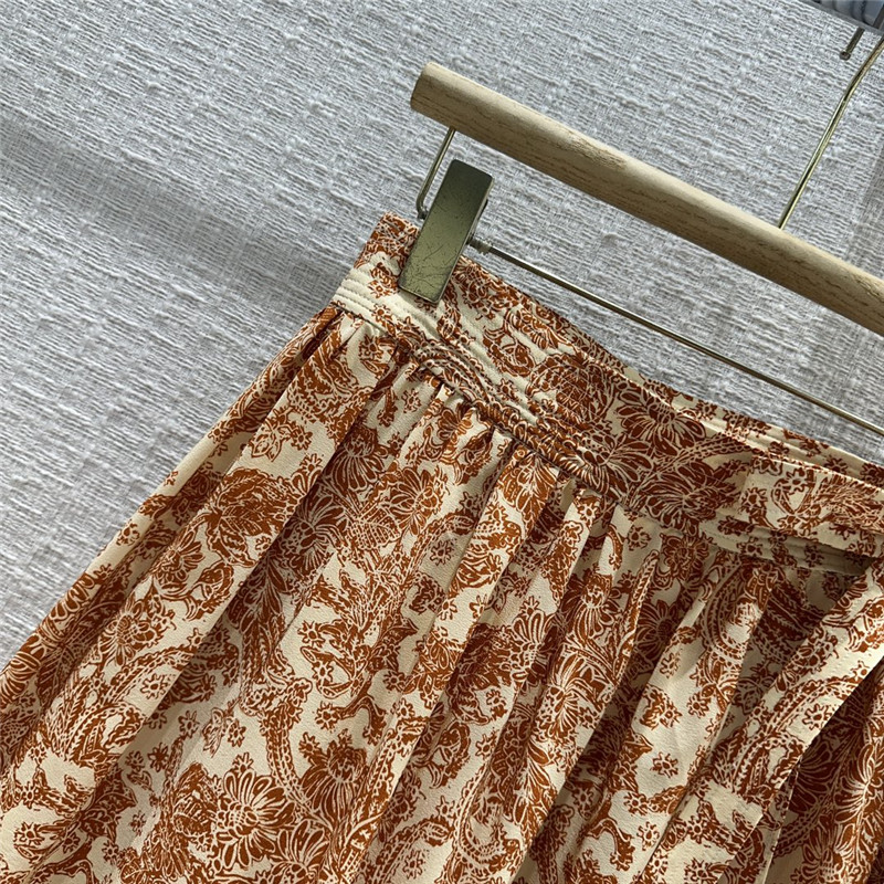 L0r0 P1ana leah woodblock botanic print self-tie midi skirt