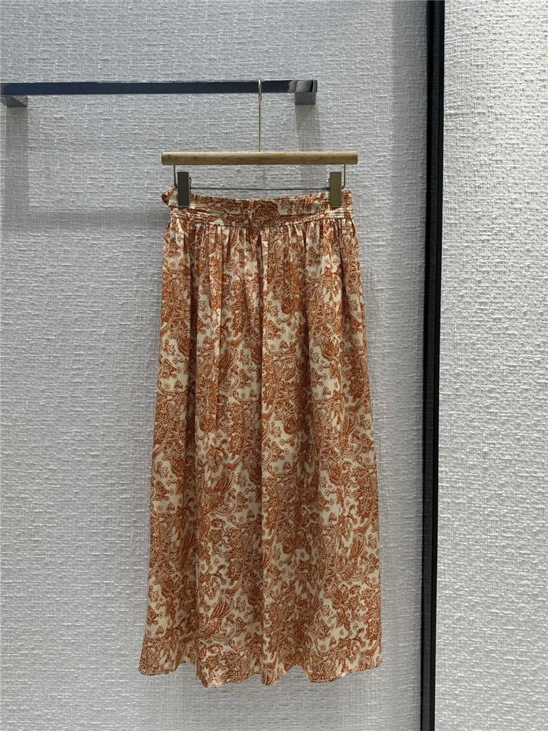 L0r0 P1ana leah woodblock botanic print self-tie midi skirt