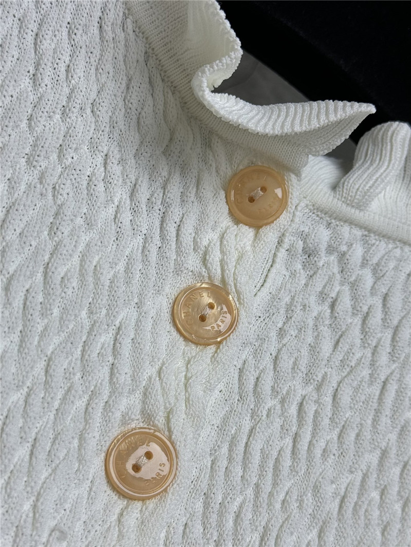 Ch**el ruffled knit top replica clothing