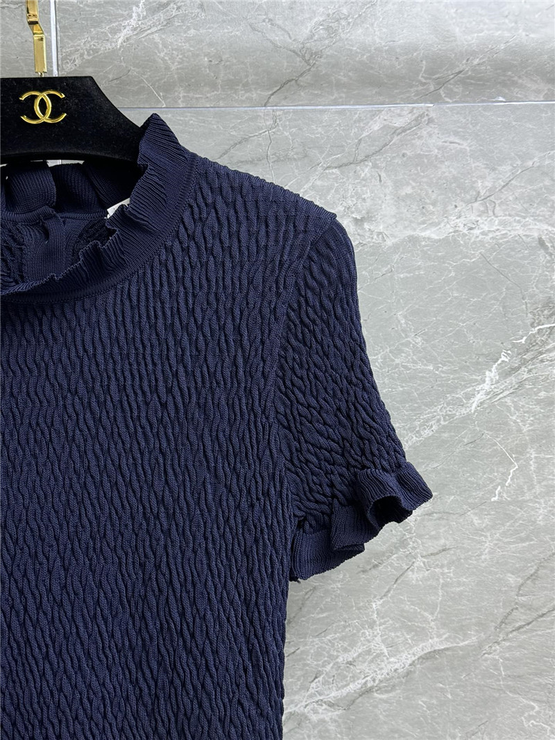 Ch**el ruffled knit top replica clothing