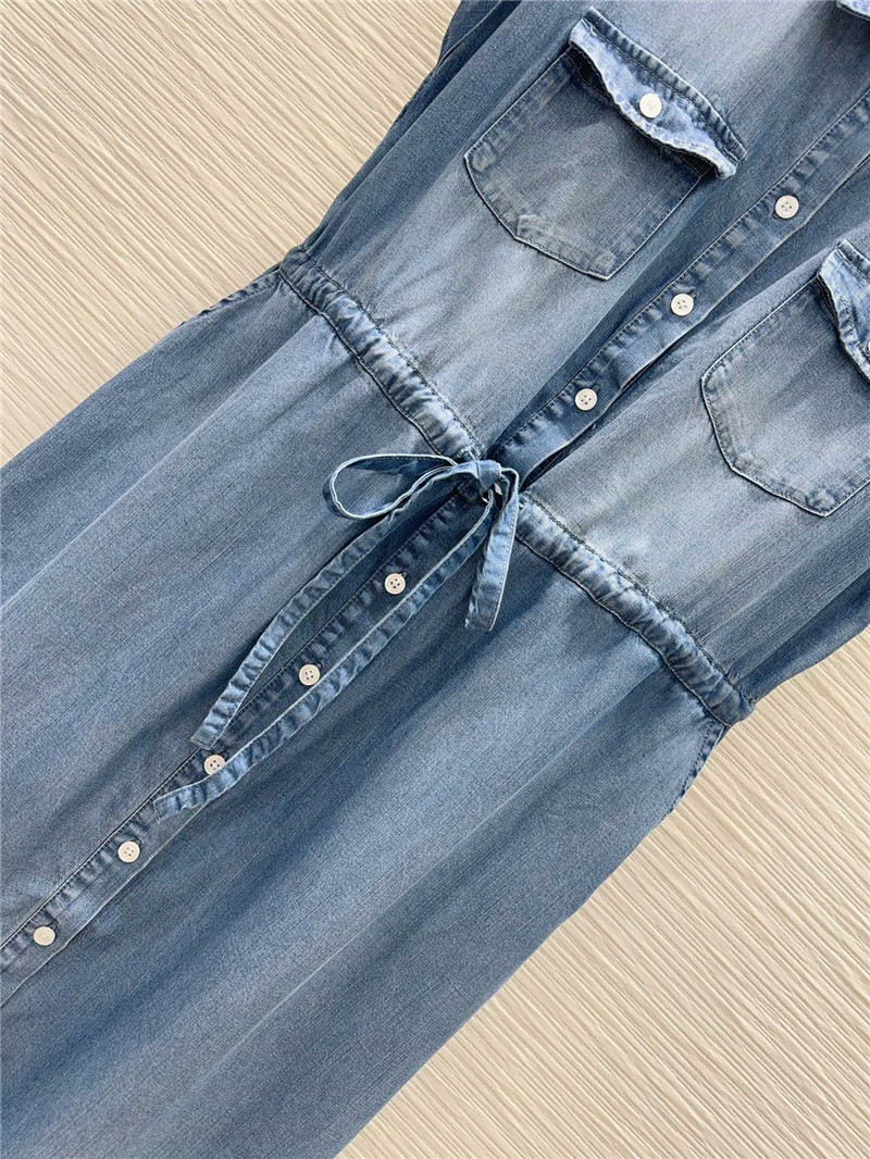 Pra*a vintage denim dress replica designer clothes