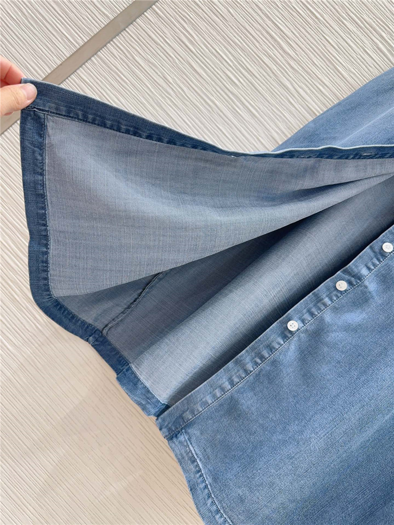 Pra*a vintage denim dress replica designer clothes