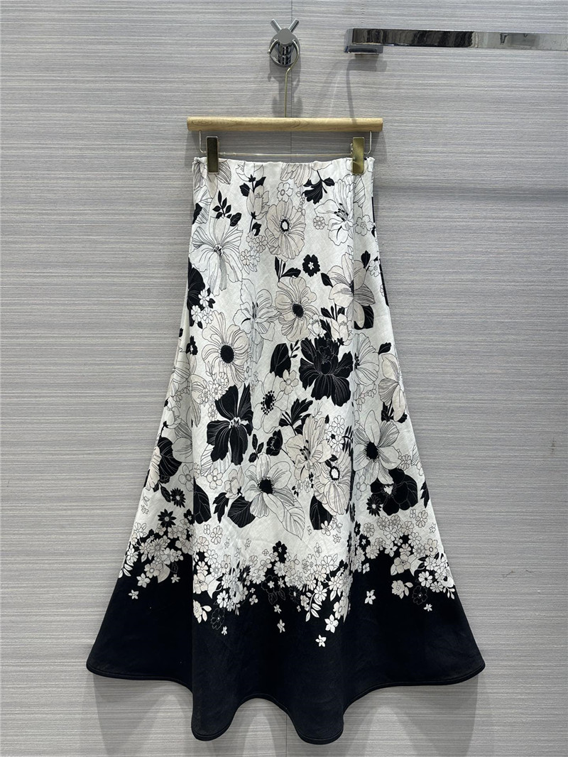 Zimm high-grade linen cotton A-line long skirt replica clothes