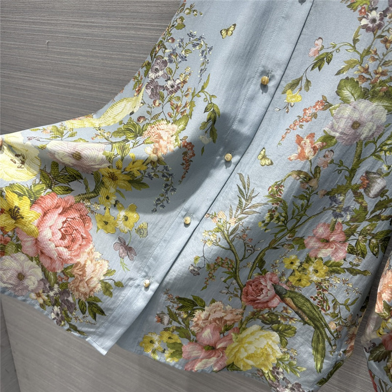 Zimm high-end mulberry silk cotton printed shirt replica clothing