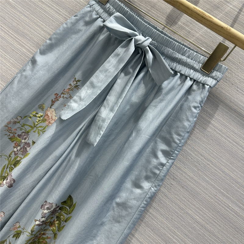 Zimm silk and cotton printed wide-leg pants replica clothes