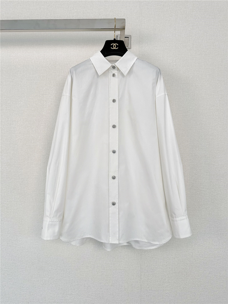 Ch**el metal button lapel shirt replica clothing