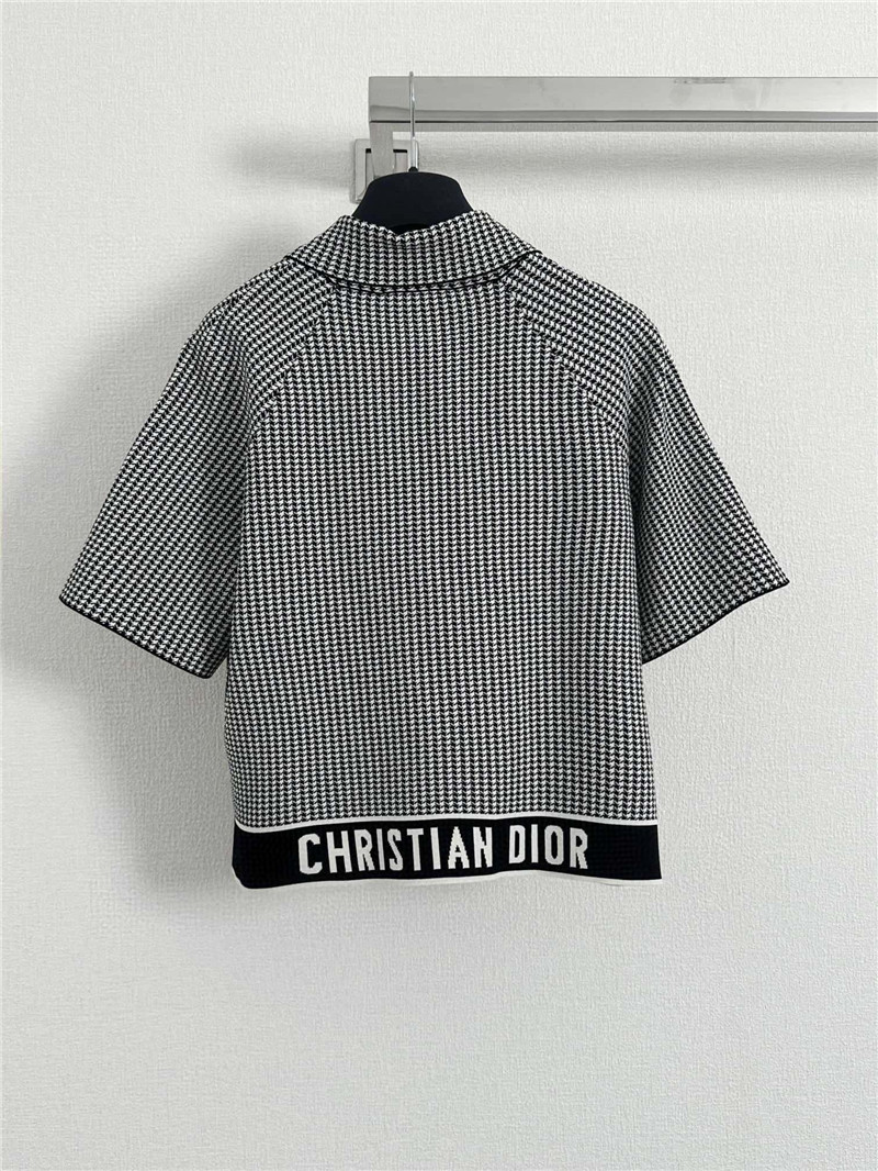 D10r houndstooth short sleeve cardigan