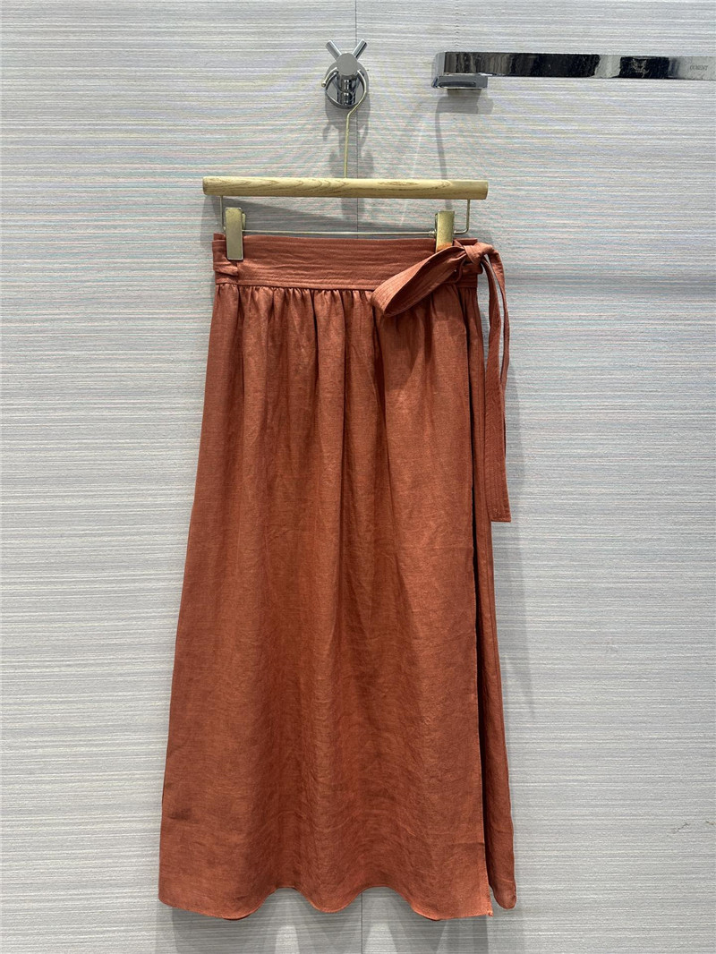 L0r0 P1ana cotton and linen lace-up maxi dress replica clothing