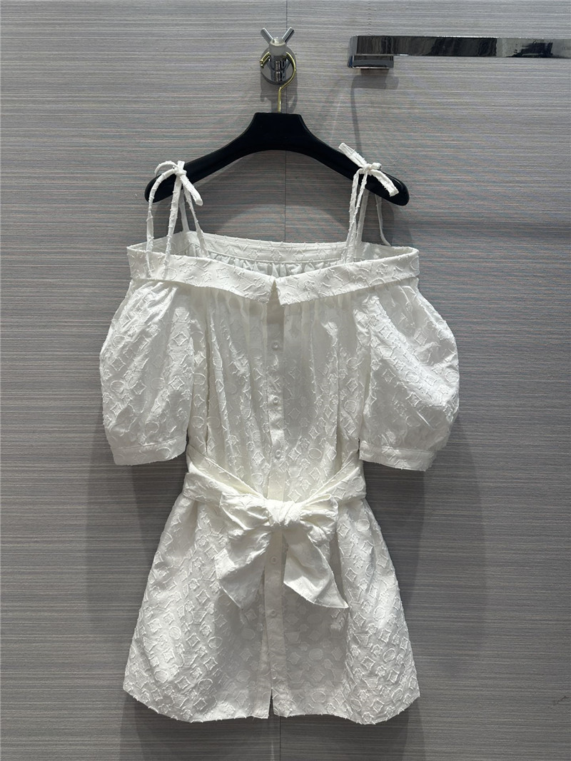 l0vis Vvtt0n lv one shoulder tie shirt dress replica clothing