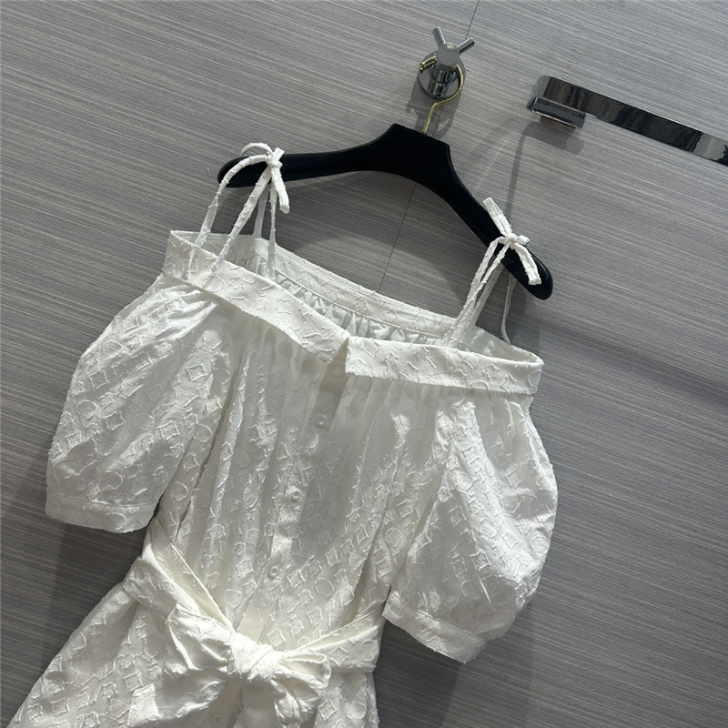 l0vis Vvtt0n lv one shoulder tie shirt dress replica clothing