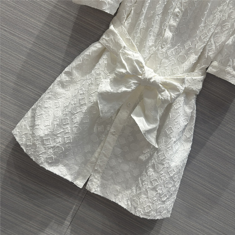 l0vis Vvtt0n lv one shoulder tie shirt dress replica clothing