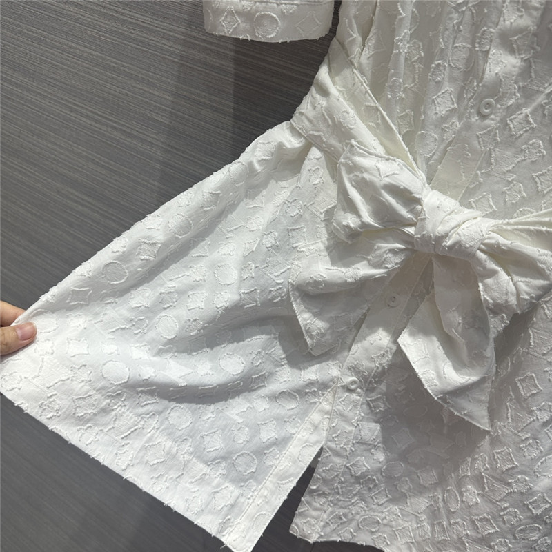 l0vis Vvtt0n lv one shoulder tie shirt dress replica clothing