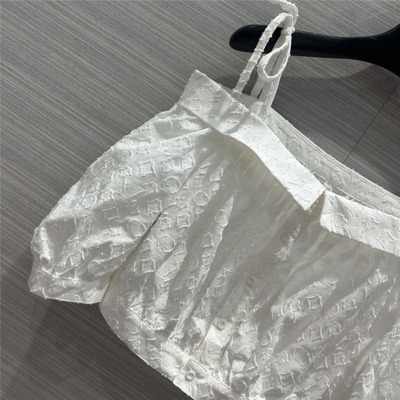 l0vis Vvtt0n monogram fil coupé off-the-shoulder blouse