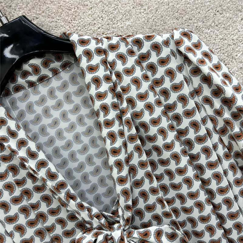 M1um1u v-neck pleated dress replicas clothes