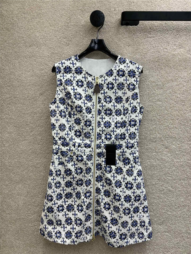 l0vis Vvtt0n lv vintage printed vest dress replicas clothes