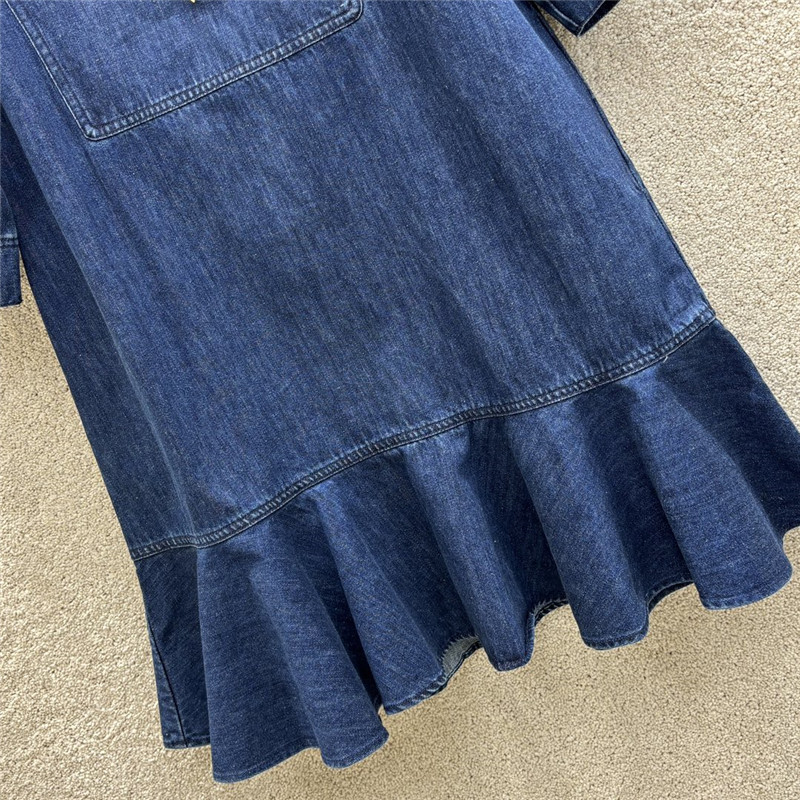 Va1e*ntin0 denim pleated dress replica designer clothes