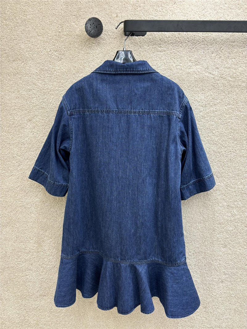 Va1e*ntin0 denim pleated dress replica designer clothes