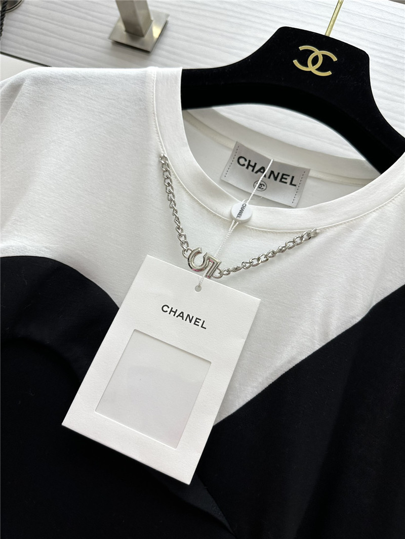 Ch**el color matching fake two piece dress replica designer clothes