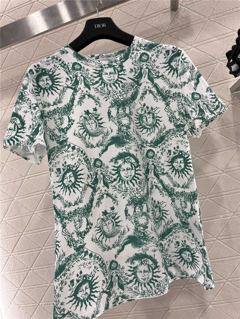 D10r sun print t-shirt replica designer clothes