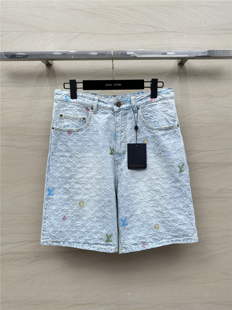 l0vis Vvtt0n lv jacquard denim shorts cheap replica designer clothes