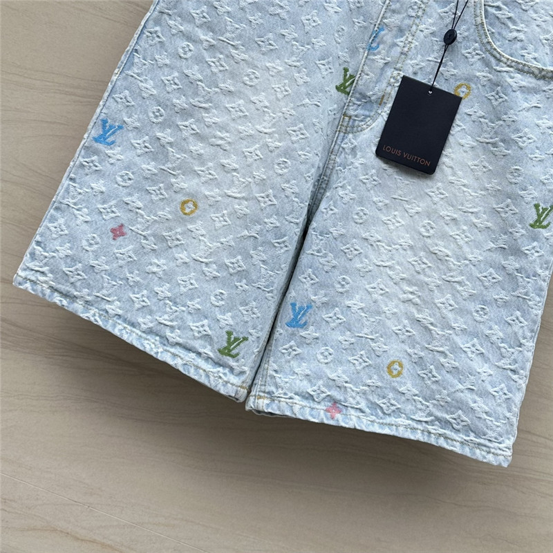 l0vis Vvtt0n lv jacquard denim shorts cheap replica designer clothes