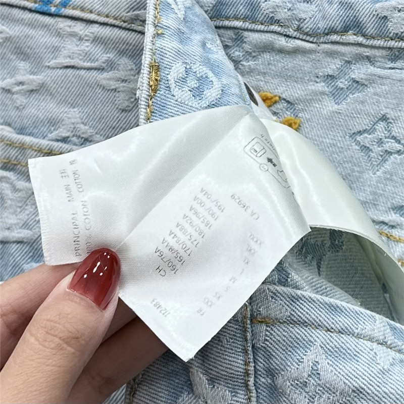 l0vis Vvtt0n lv jacquard denim shorts cheap replica designer clothes