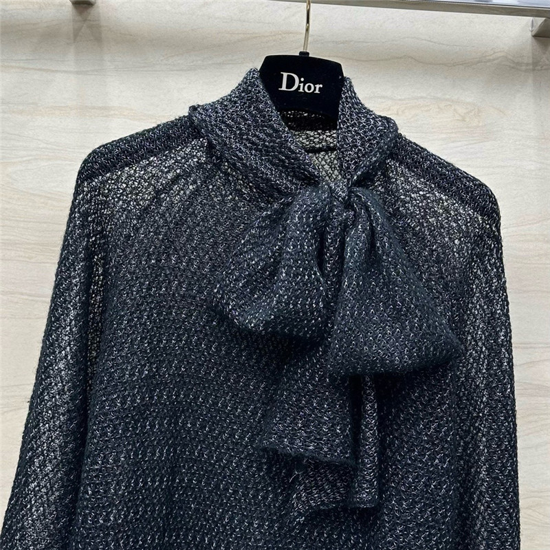 D10r black mohair ascot sweater