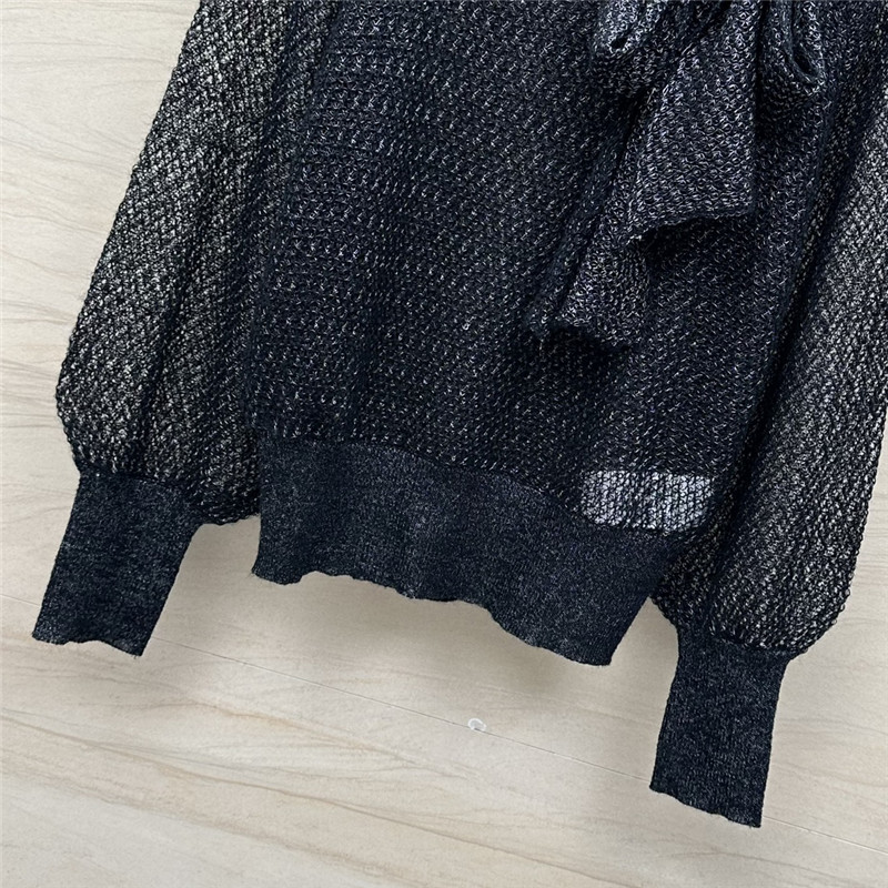 D10r black mohair ascot sweater