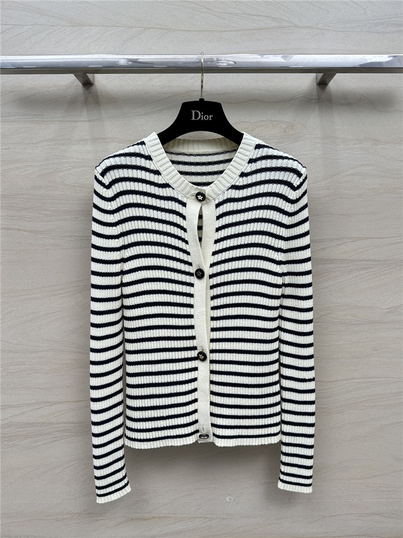 D10r striped blended knitted cardigan