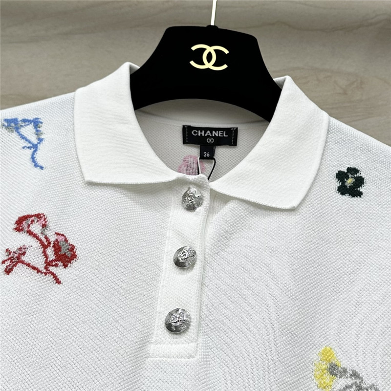 Ch**el intarsia embroidery polo dress replica clothing