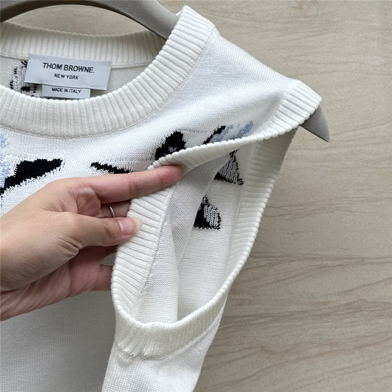 THOM BROWNe floral intarsia knitted vest replica clothing