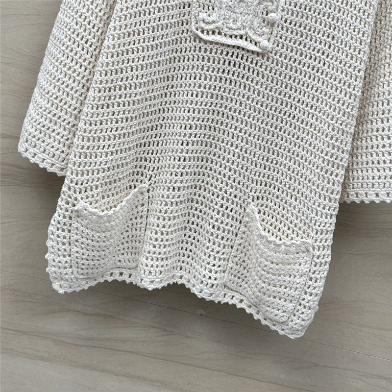 Ce1i*e hollow crochet knitted top