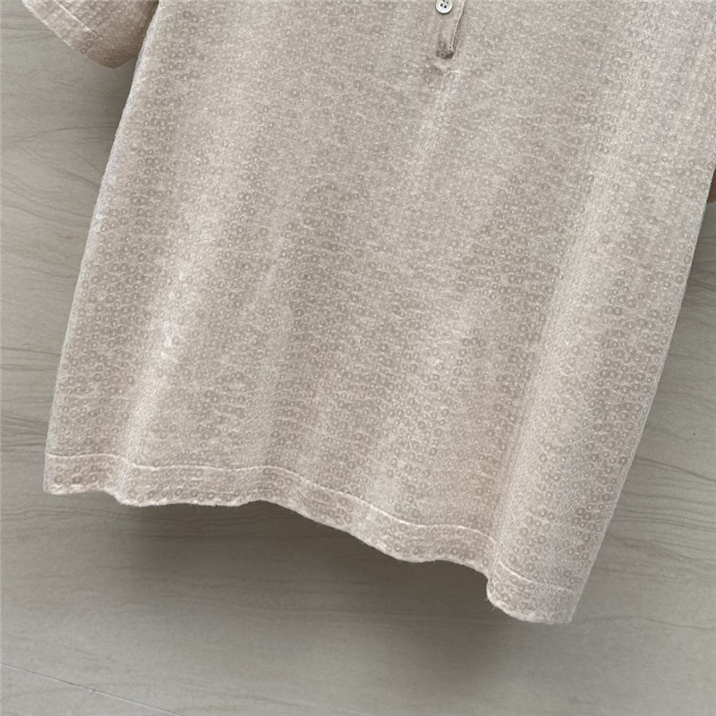 BC sequined silk wool polo top replica d&g clothing