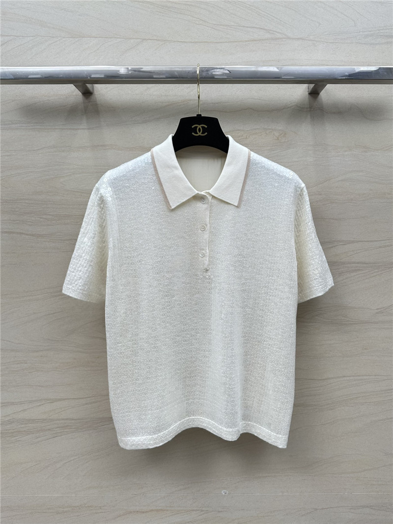 BC sequined silk wool polo top replica d&g clothing