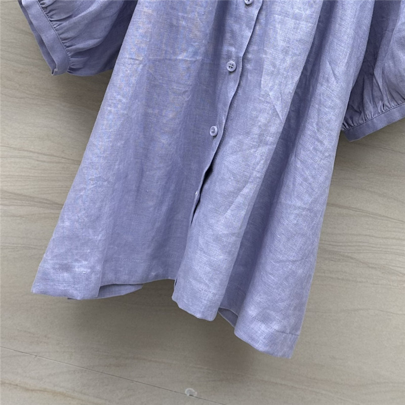 L0r0 P1ana puff sleeve linen top replica d&g clothing